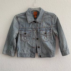 Lucky Brand Cropped Denim Jacket 3/4 Sleeves